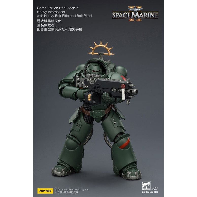 JoyToy - Space Marines II - Dark Angels - Heavy Intercessor with Heavy Bolt Rifle and Bolt Pistol 1/18
