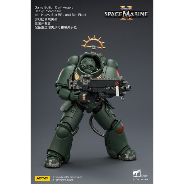 JoyToy - Space Marines II - Dark Angels - Heavy Intercessor with Heavy Bolt Rifle and Bolt Pistol 1/18