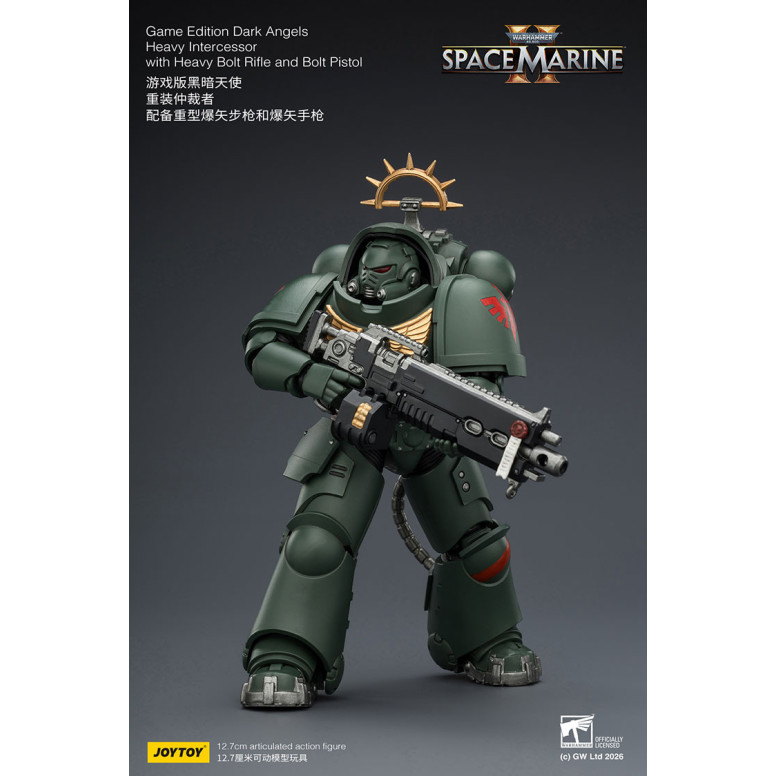 JoyToy - Space Marines II - Dark Angels - Heavy Intercessor with Heavy Bolt Rifle and Bolt Pistol 1/18