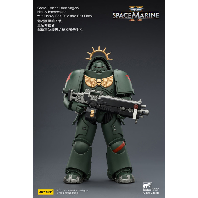 JoyToy - Space Marines II - Dark Angels - Heavy Intercessor with Heavy Bolt Rifle and Bolt Pistol 1/18