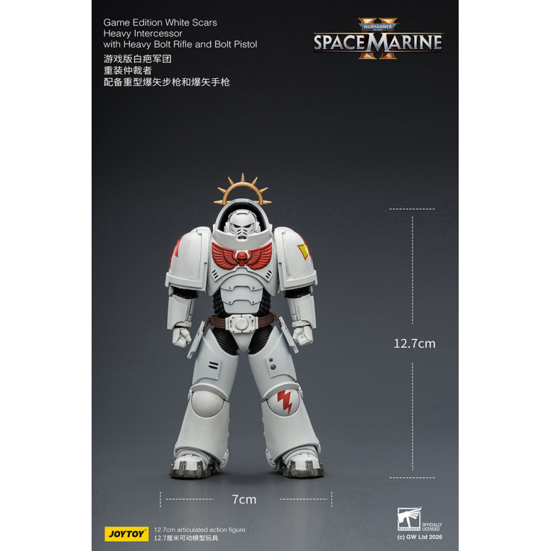 JoyToy - Space Marines II - White Scars - Heavy Intercessor with Heavy Bolt Rifle and Bolt Pistol 1/18