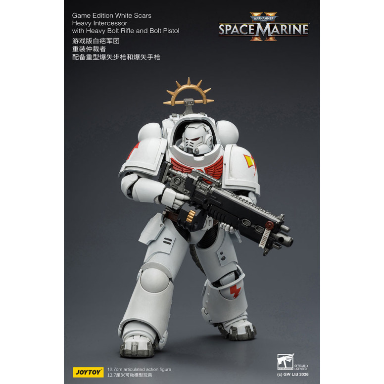 JoyToy - Space Marines II - White Scars - Heavy Intercessor with Heavy Bolt Rifle and Bolt Pistol 1/18