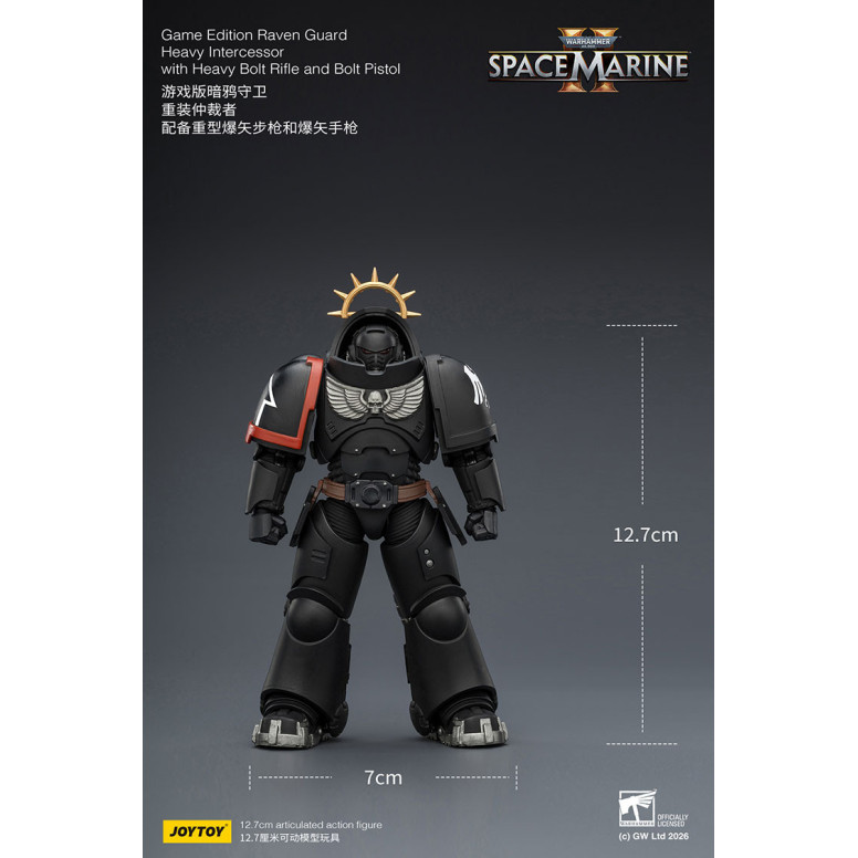 JoyToy - Space Marines II - Raven Guard - Heavy Intercessor with Heavy Bolt Rifle and Bolt Pistol 1/18