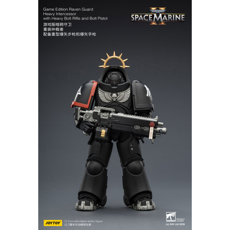 JoyToy - Space Marines II - Raven Guard - Heavy Intercessor with Heavy Bolt Rifle and Bolt Pistol 1/18