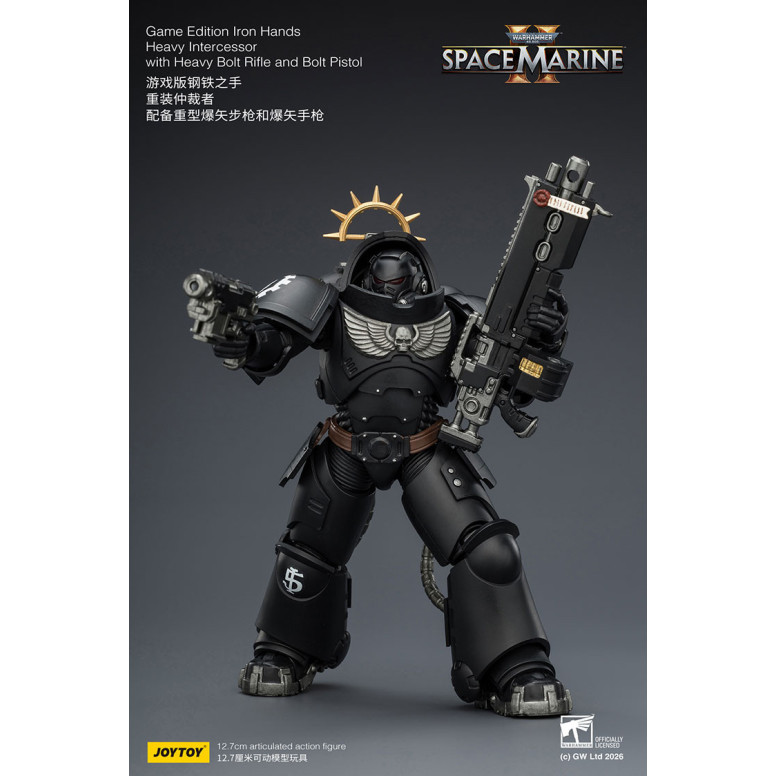 JoyToy - Space Marines II - Iron Hands - Heavy Intercessor with Heavy Bolt Rifle and Bolt Pistol 1/18