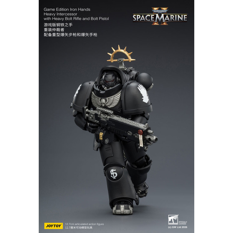 JoyToy - Space Marines II - Iron Hands - Heavy Intercessor with Heavy Bolt Rifle and Bolt Pistol 1/18