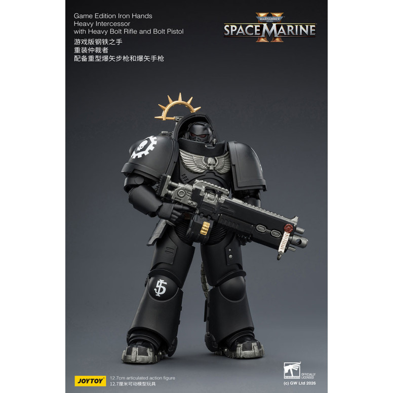 JoyToy - Space Marines II - Iron Hands - Heavy Intercessor with Heavy Bolt Rifle and Bolt Pistol 1/18