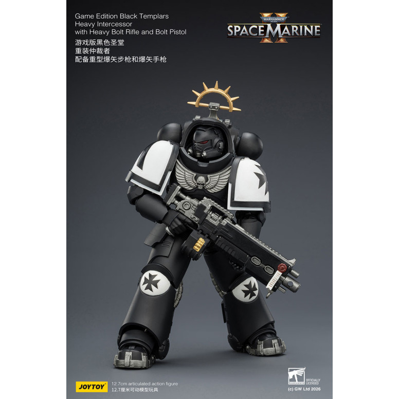JoyToy - Space Marines II - Black Templars - Heavy Intercessor with Heavy Bolt Rifle and Bolt Pistol 1/18