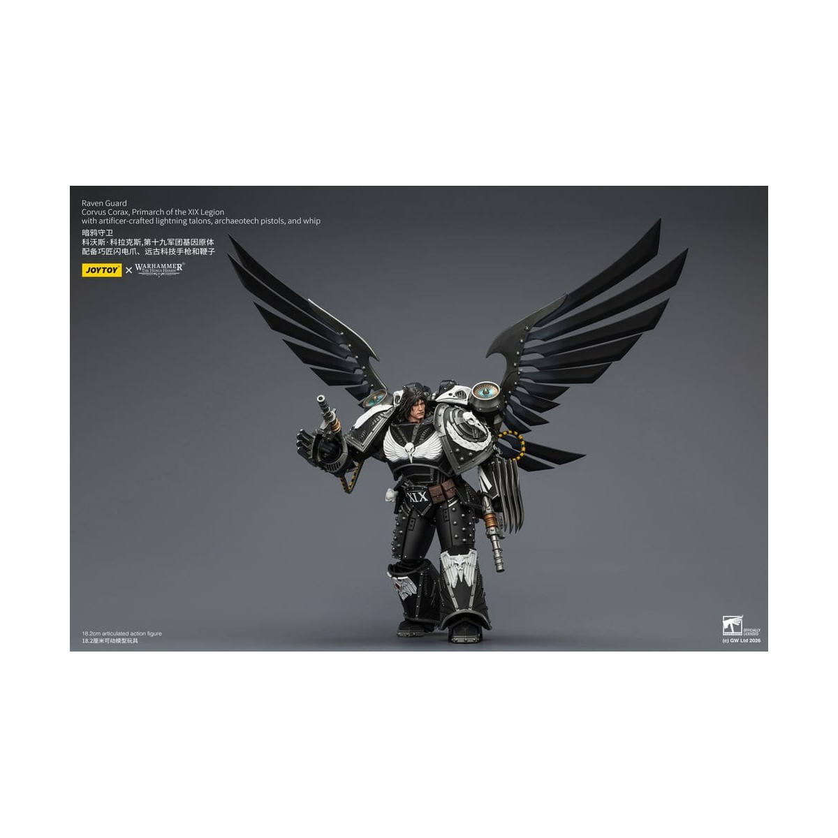 JoyToy Space Marines - Raven Guard - Corvus Corax, Primarch of the XIX Legion 1/18 - Warhammer 40k