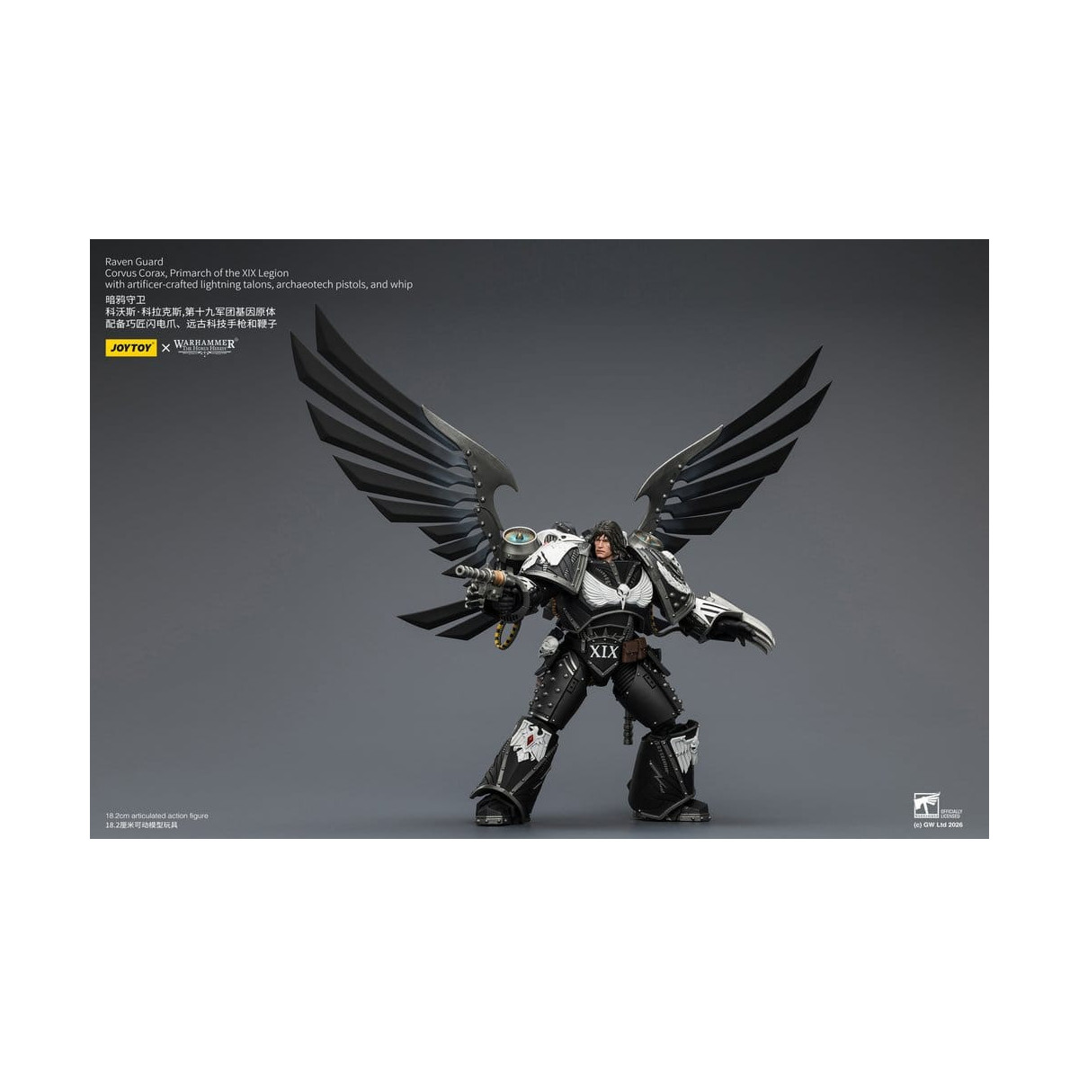 JoyToy Space Marines - Raven Guard - Corvus Corax, Primarch of the XIX Legion 1/18 - Warhammer 40k