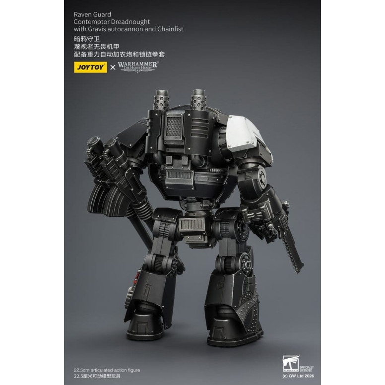 JoyToy Space Marines - Raven Guard - Contemptor Dreadnought with Gravis autocannon and Chainfist 1/18 - Warhammer 40k