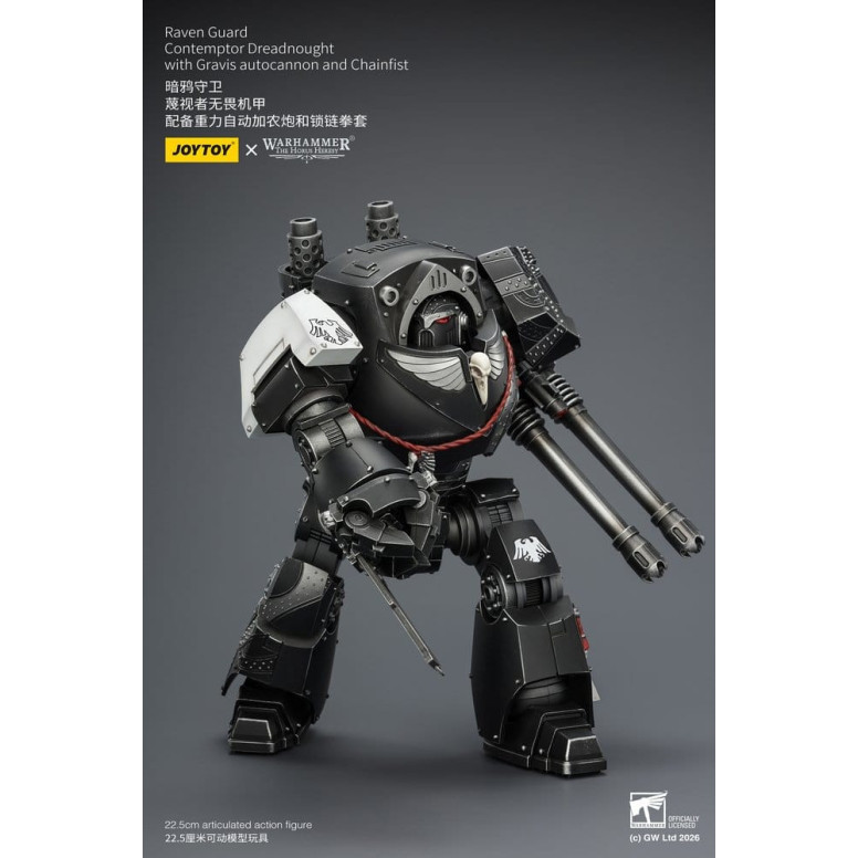JoyToy Space Marines - Raven Guard - Contemptor Dreadnought with Gravis autocannon and Chainfist 1/18 - Warhammer 40k