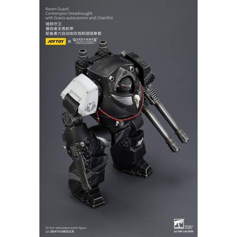 JoyToy Space Marines - Raven Guard - Contemptor Dreadnought with Gravis autocannon and Chainfist 1/18 - Warhammer 40k