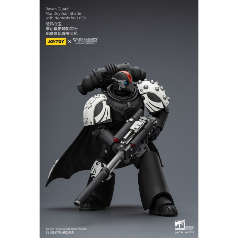 JoyToy Space Marines - Raven Guard - Mor Deythan Shade with Nemesis bolt rifle 1/18 - Warhammer 40k
