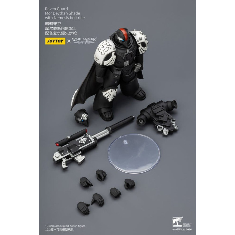 JoyToy Space Marines - Raven Guard - Mor Deythan Shade with Nemesis bolt rifle 1/18 - Warhammer 40k