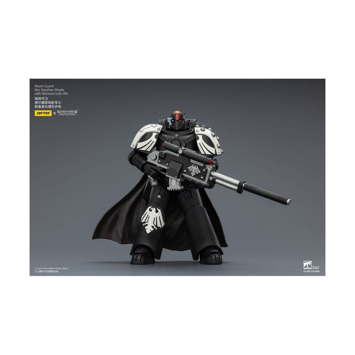 JoyToy Space Marines - Raven Guard - Mor Deythan Shade with Nemesis bolt rifle 1/18 - Warhammer 40k