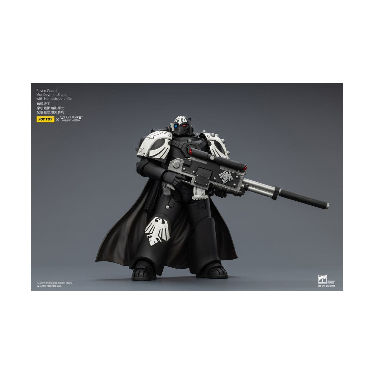 JoyToy Space Marines - Raven Guard - Mor Deythan Shade with Nemesis bolt rifle 1/18 - Warhammer 40k