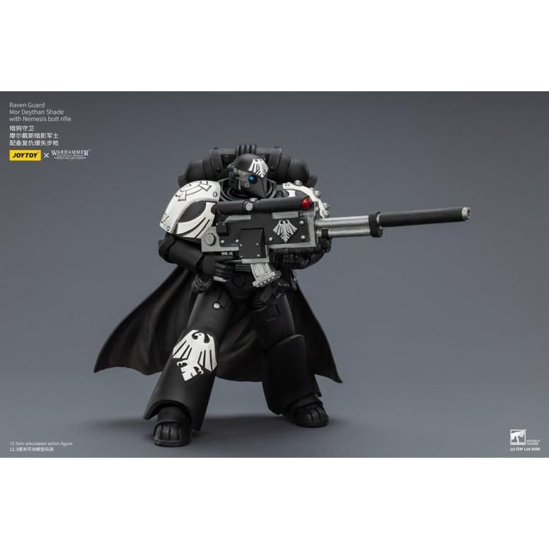 JoyToy Space Marines - Raven Guard - Mor Deythan Shade with Nemesis bolt rifle 1/18 - Warhammer 40k