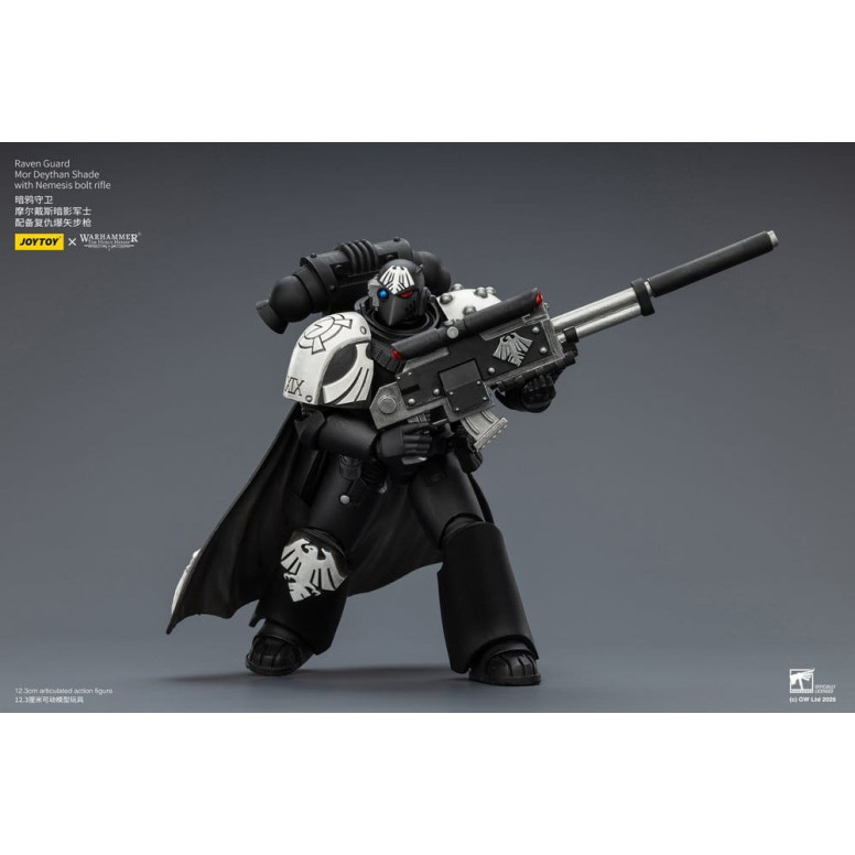 JoyToy Space Marines - Raven Guard - Mor Deythan Shade with Nemesis bolt rifle 1/18 - Warhammer 40k