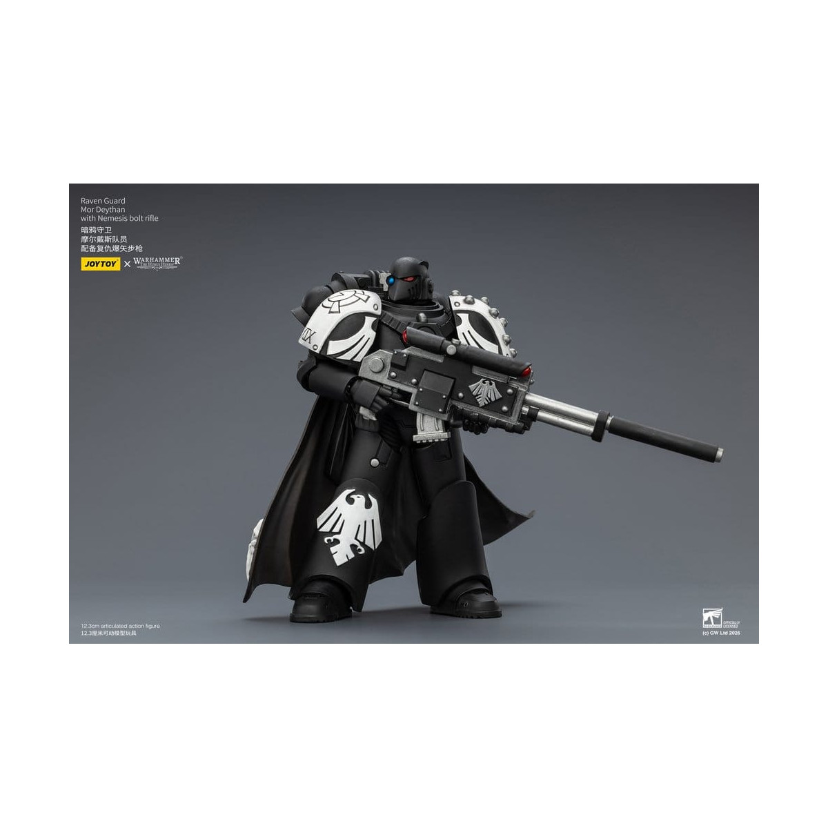 JoyToy Space Marines - Raven Guard - Mor Deythan with Nemesis bolt rifle 1/18 - Warhammer 40k