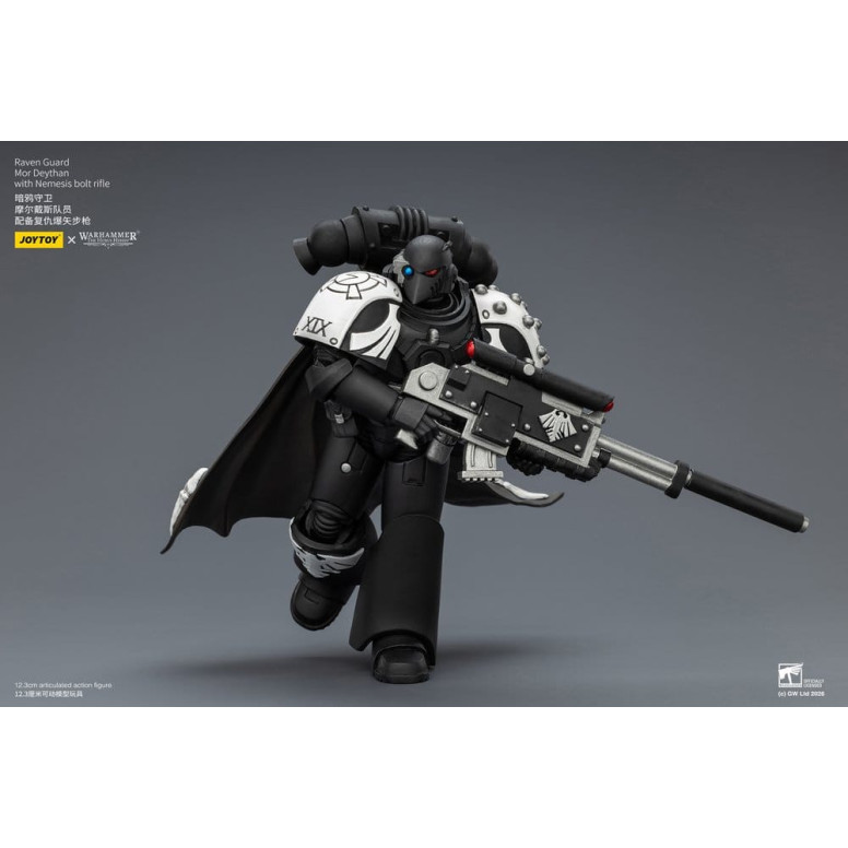 JoyToy Space Marines - Raven Guard - Mor Deythan with Nemesis bolt rifle 1/18 - Warhammer 40k