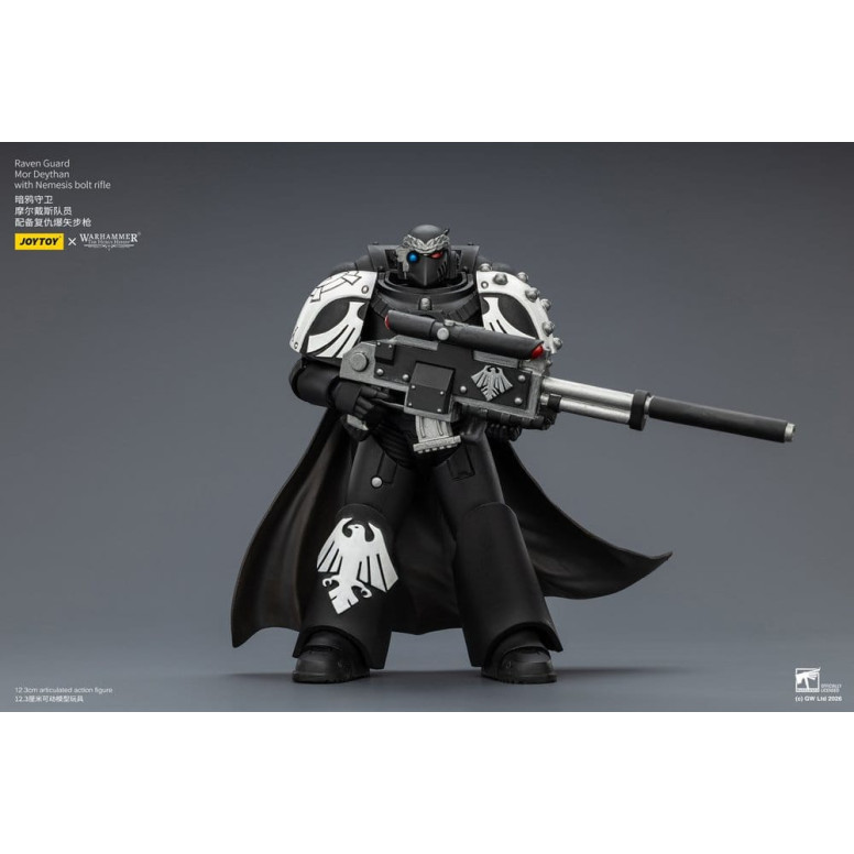 JoyToy Space Marines - Raven Guard - Mor Deythan with Nemesis bolt rifle 1/18 - Warhammer 40k