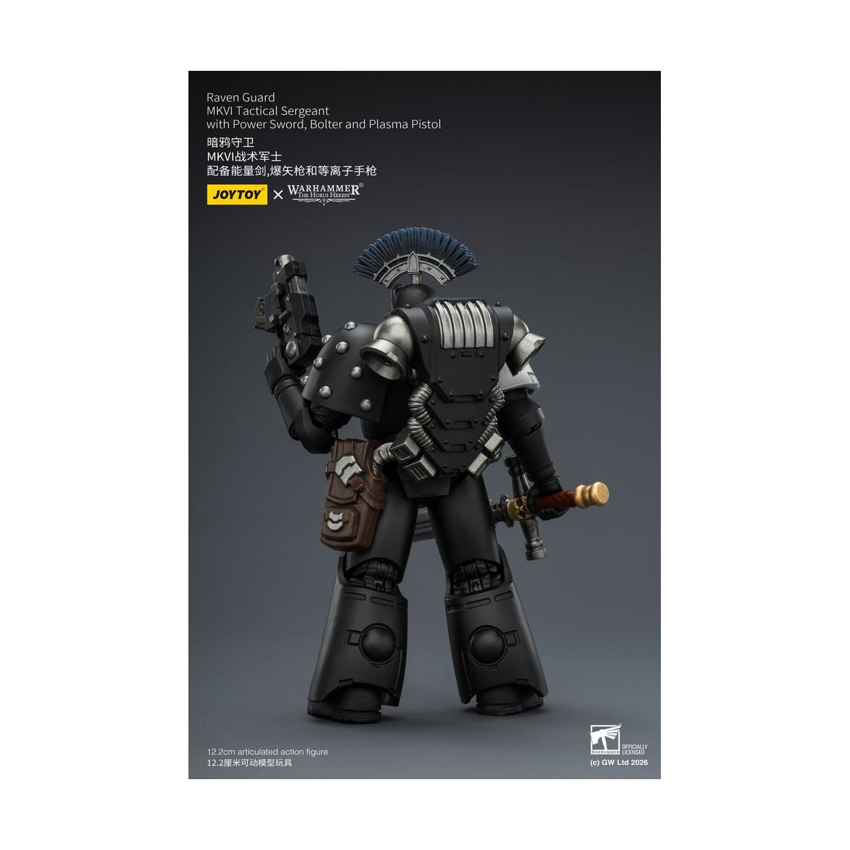 Joytoy - Warhammer - Raven Guard MKVI Tactical Sergeant with Power Sword, Bolter and Plasma Pistol