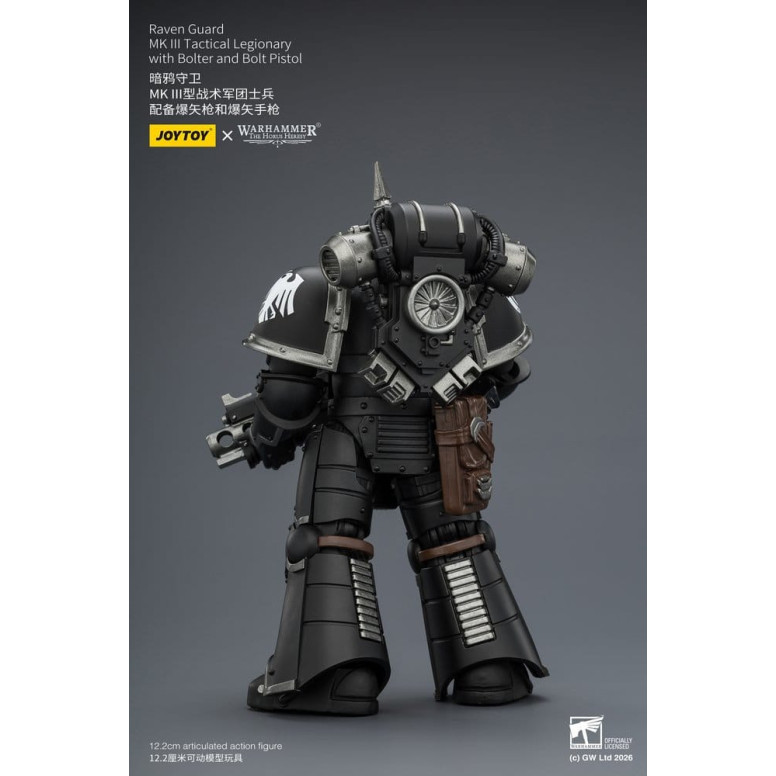 Joytoy - Warhammer - Raven Guard Mk III Tactical Squad - Mk III Tactical Legionary with Bolter and Bolt Pistol 1/18