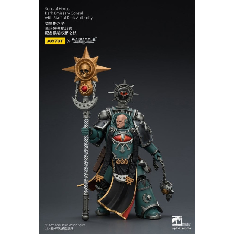 JoyToy Space Marines - Sons of Horus - Dark Emissary Consul with Staff of Dark Authority 1/18 - The Horus Heresy