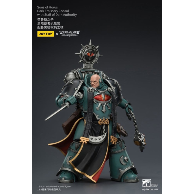 JoyToy Space Marines - Sons of Horus - Dark Emissary Consul with Staff of Dark Authority 1/18 - The Horus Heresy
