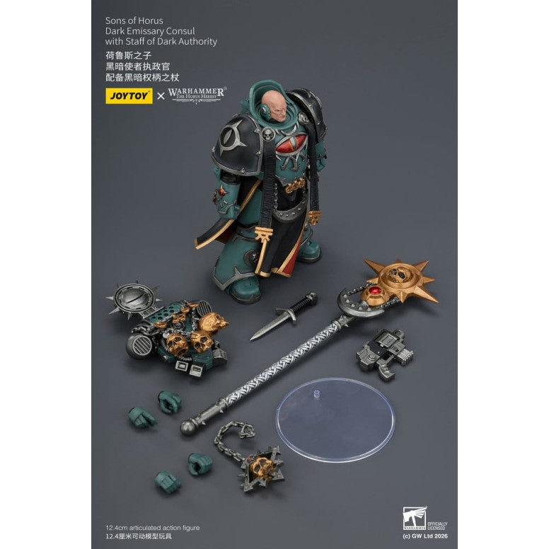 JoyToy Space Marines - Sons of Horus - Dark Emissary Consul with Staff of Dark Authority 1/18 - The Horus Heresy