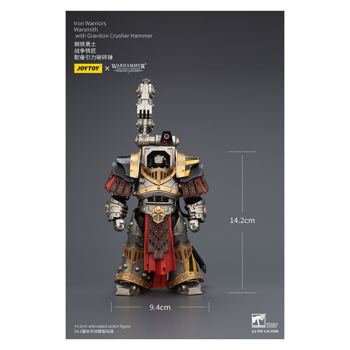 Joytoy - Warhammer - Iron Warriors Warsmith with Graviton Crusher Hammer - The Horus Heresy
