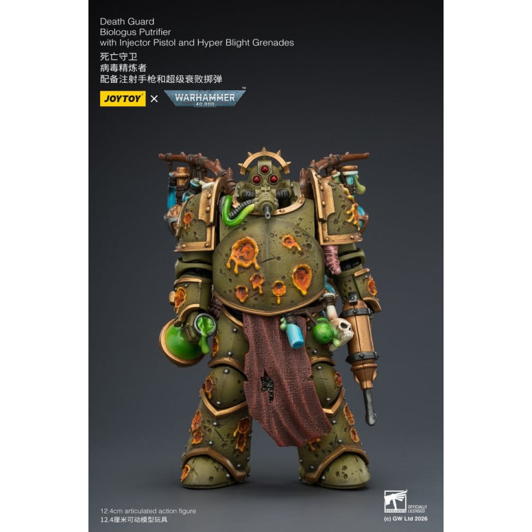 Joytoy - Death Guard - Biologus Putrifier with Injector Pistol and Hyper Blight Grenades 1/18 - Warhammer 40k