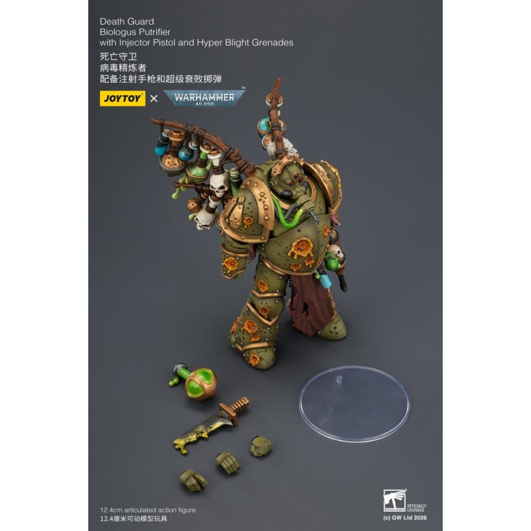 Joytoy - Death Guard - Biologus Putrifier with Injector Pistol and Hyper Blight Grenades 1/18 - Warhammer 40k