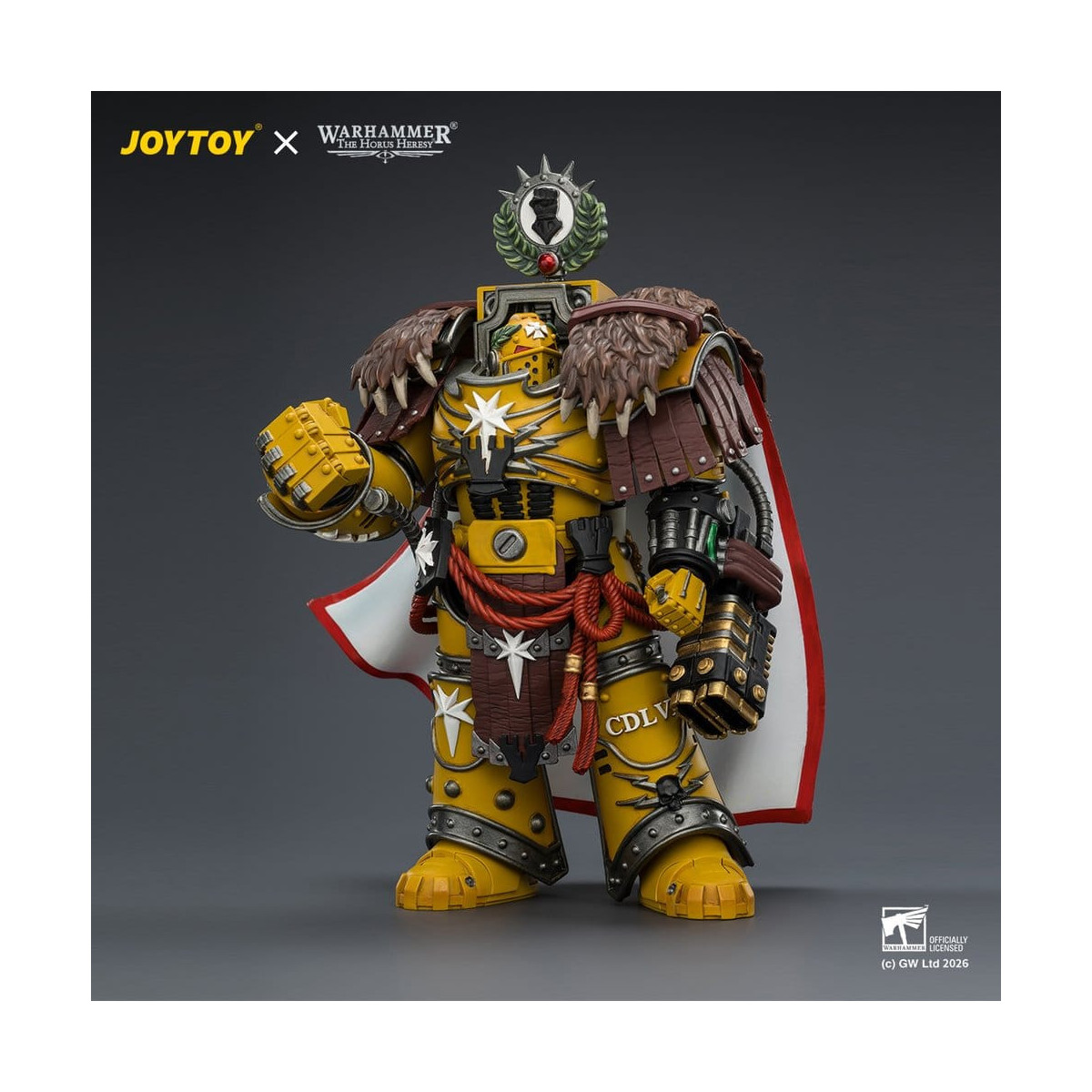 Joytoy - Warhammer - Imperial Fists - Lord Castellan Evander Garrius, The Tyrant of Cthonia with the Subiugator and Incineratus