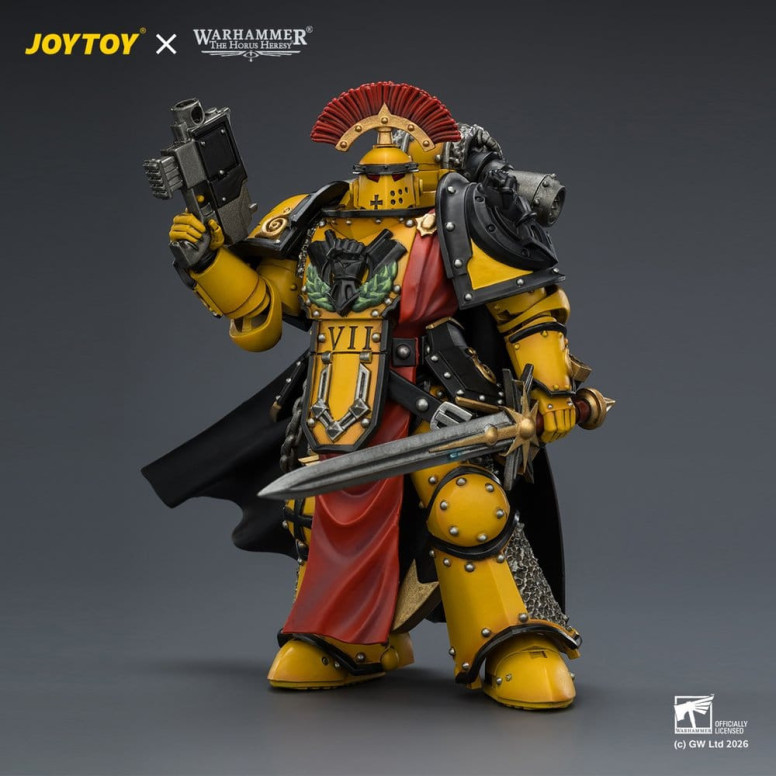 Joytoy - Warhammer - Imperial Fists - Legion Praetor in Mk III Armour with Power Sword and Bolt Pistol - The Horus Heresy