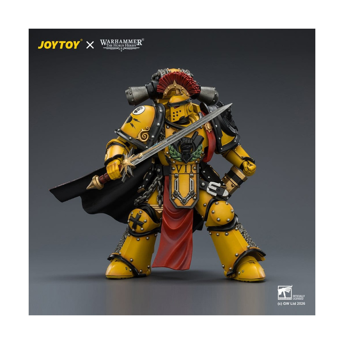 Joytoy - Warhammer - Imperial Fists - Legion Praetor in Mk III Armour with Power Sword and Bolt Pistol - The Horus Heresy