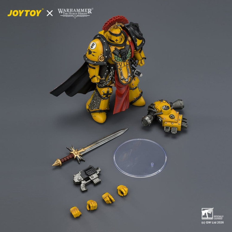 Joytoy - Warhammer - Imperial Fists - Legion Praetor in Mk III Armour with Power Sword and Bolt Pistol - The Horus Heresy