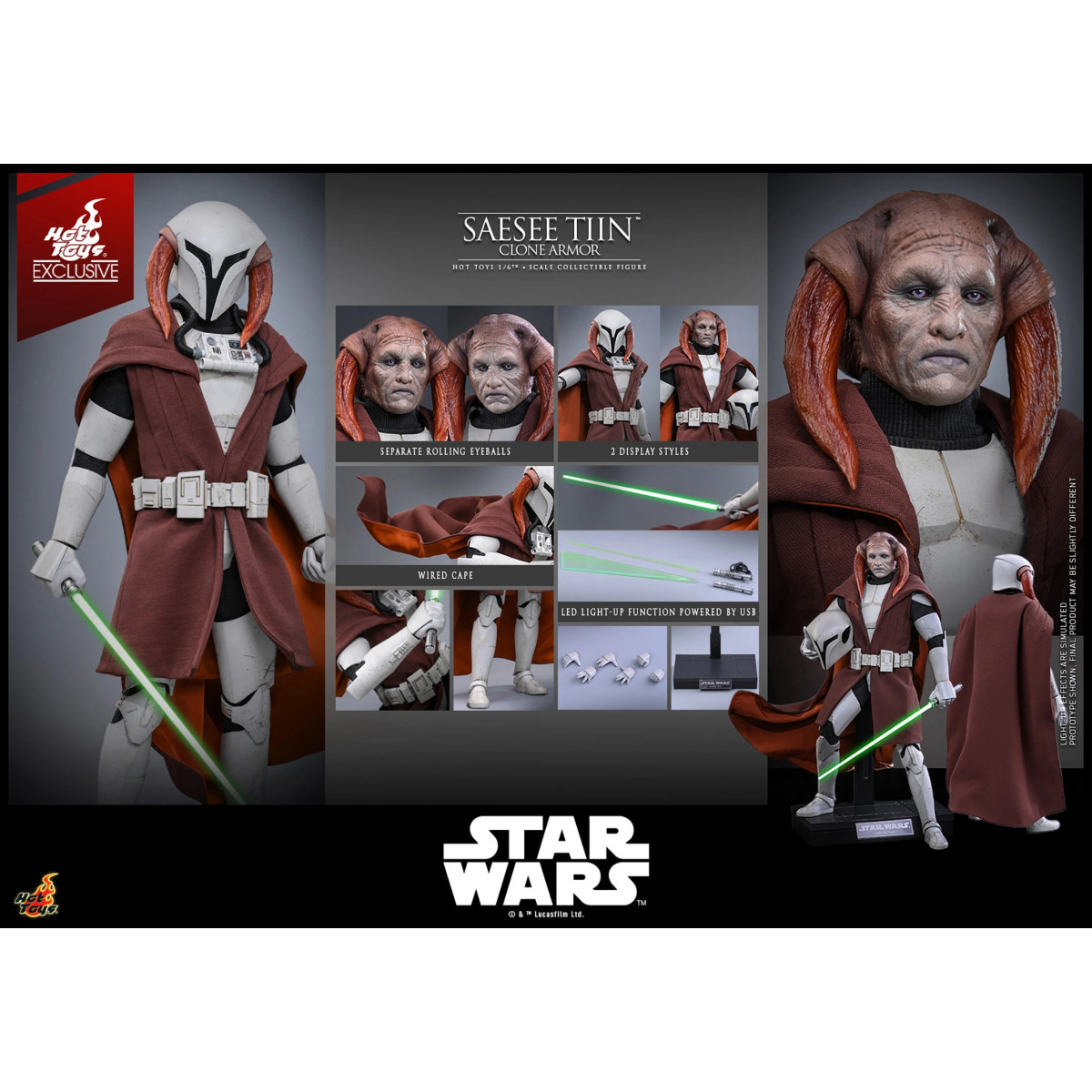 Hot Toys Star Wars - Saesee Tiin (Clone Armor) TMS 1/6 - The Clone Wars Hot Toys Exclusive
