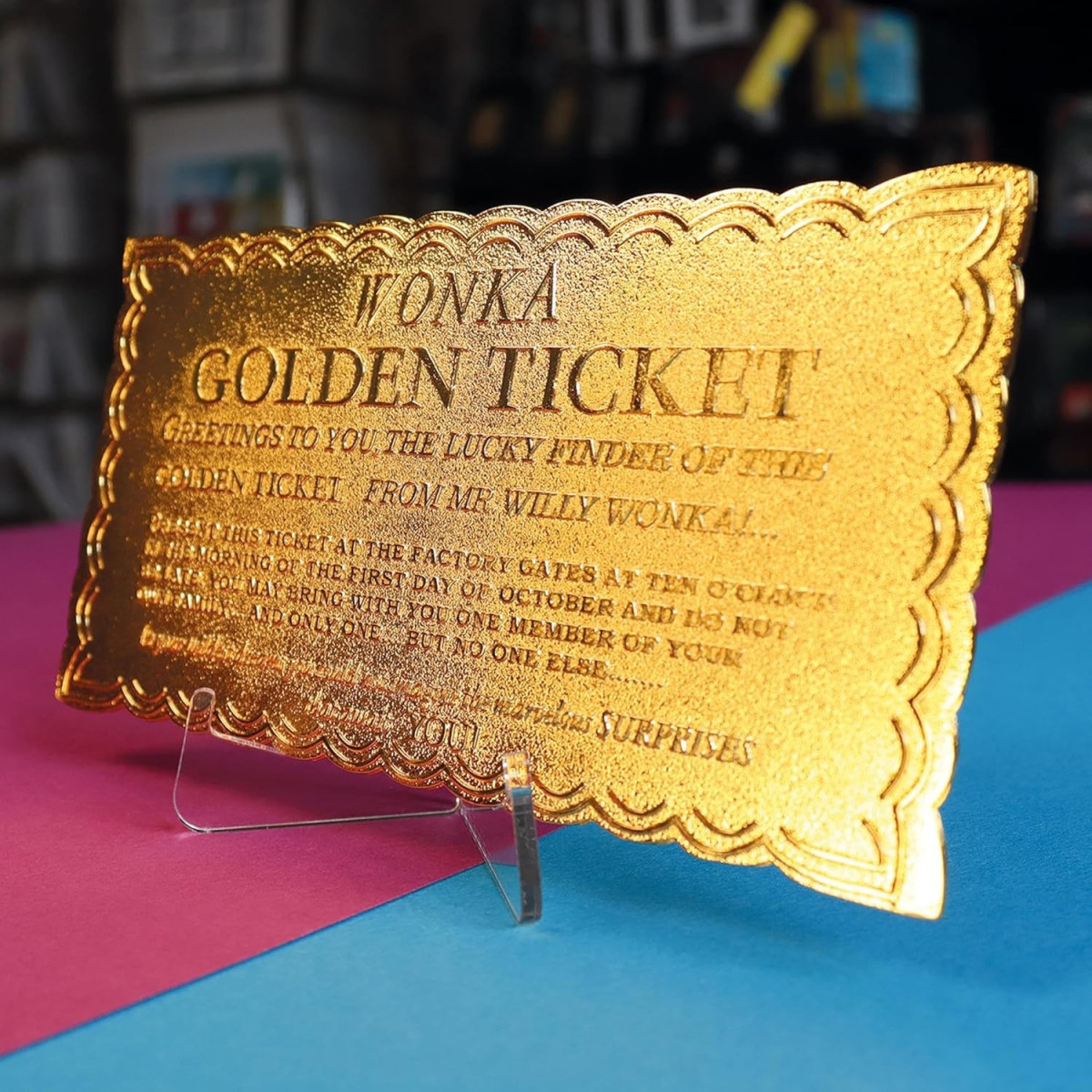 FaNaTtiK - Willy Wonka and the Chocolate Factory Golden Ticket Collector's Edition Replica