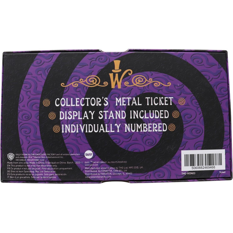 FaNaTtiK - Willy Wonka and the Chocolate Factory Golden Ticket Collector's Edition Replica