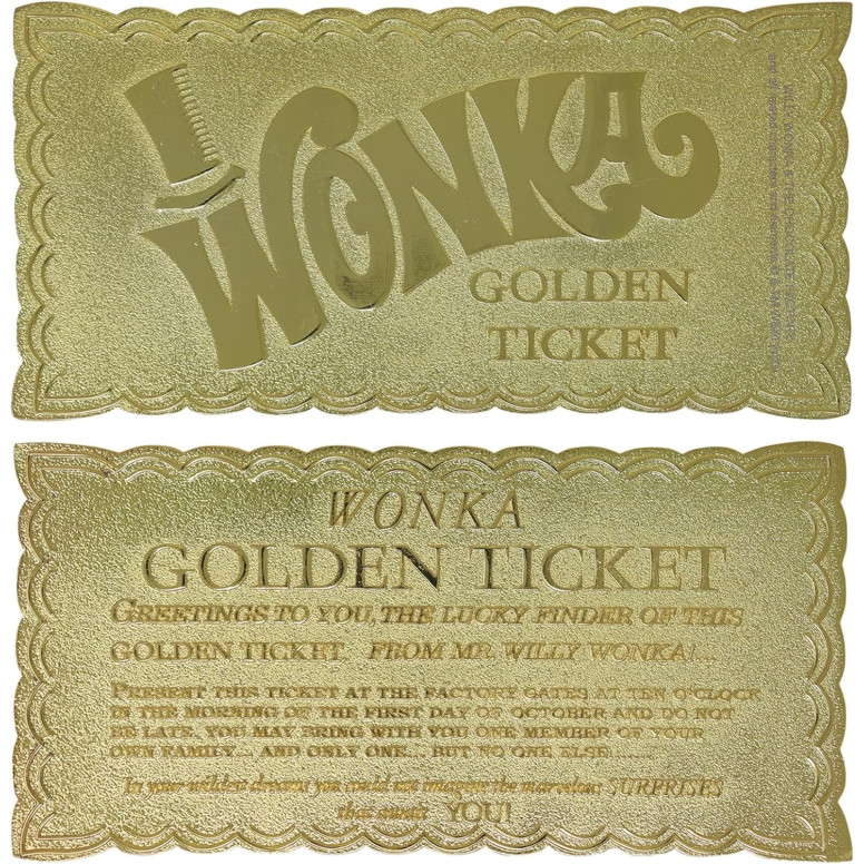 FaNaTtiK - Willy Wonka and the Chocolate Factory Golden Ticket Collector's Edition Replica