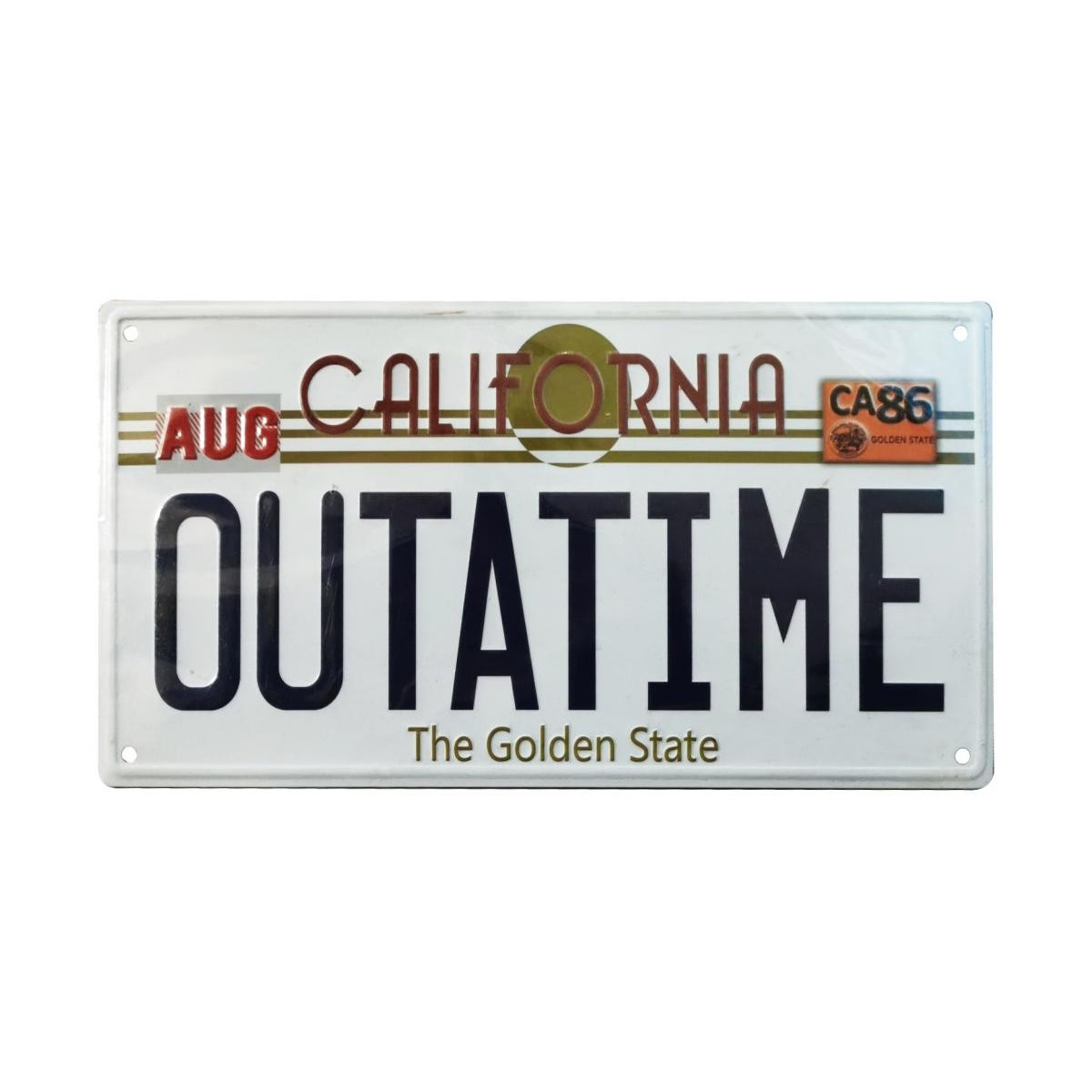 FaNaTtiK - Back to the Future Replica License Plate Tin Sign - DeLorean "OUTATIME" License Plate