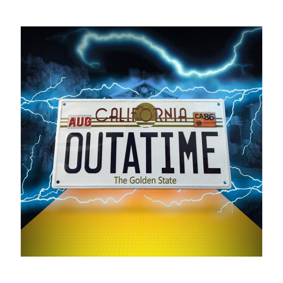 FaNaTtiK - Back to the Future Replica License Plate Tin Sign - DeLorean "OUTATIME" License Plate