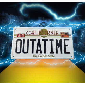 FaNaTtiK - Back to the Future Replica License Plate Tin Sign - DeLorean "OUTATIME" License Plate