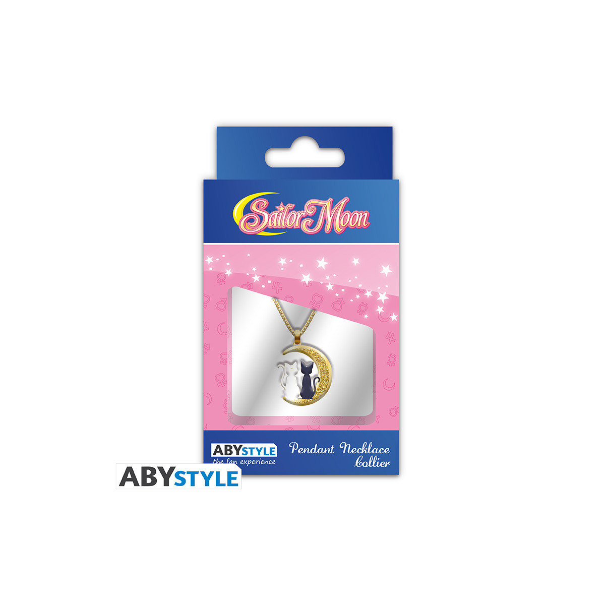 ABYstyle - Sailor Moon Necklace with "Cats on the Moon" Pendant - Luna & Artemis