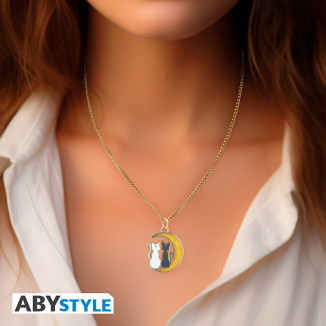 ABYstyle - Sailor Moon Necklace with "Cats on the Moon" Pendant - Luna & Artemis