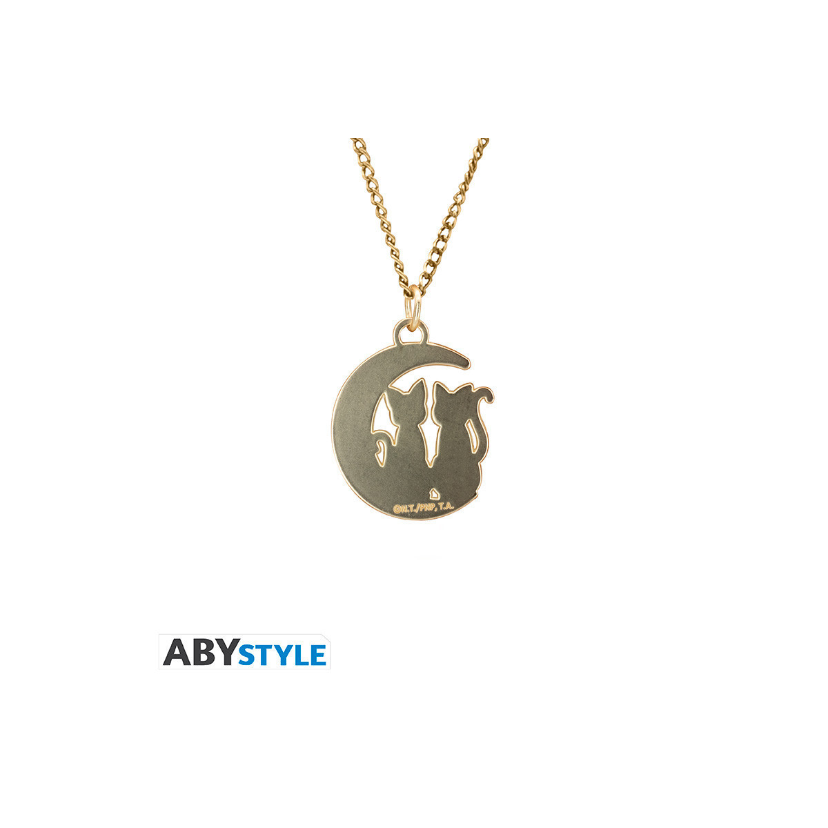 ABYstyle - Sailor Moon Necklace with "Cats on the Moon" Pendant - Luna & Artemis