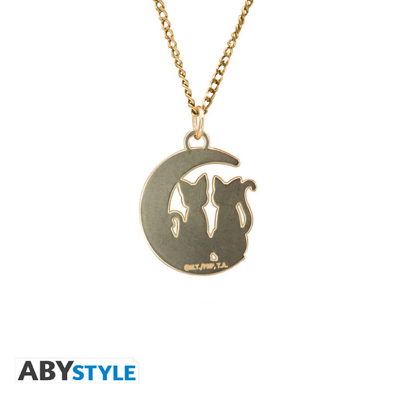 ABYstyle - Sailor Moon Necklace with "Cats on the Moon" Pendant - Luna & Artemis