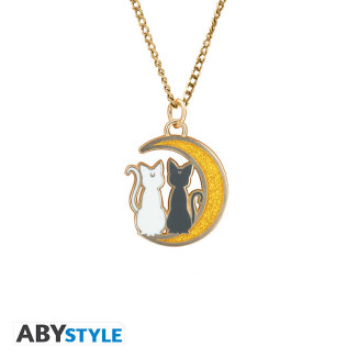 ABYstyle - Sailor Moon Necklace with "Cats on the Moon" Pendant - Luna & Artemis